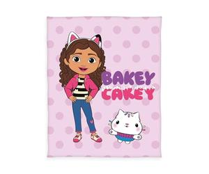 Herding Gabby's Dollhouse Fleece Blanket, 130 x 170 cm, Decorative Children's Cuddly Blanket with Colourful Motif, Fluffy, 100% Polyester, Pink