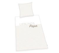 Herding Lieblings-Papa bedding set, Pillowcase approx. 80x80 cm, Duvet cover approx. 135x200 cm, With easy zip, 100% cotton, Renforcé