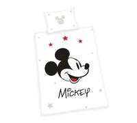 Herding Mickey Mouse Disney Bed Linen, Pillowcase 40 x 60 cm with Reversible Motif, Duvet Cover 100 x 135 cm, with Zip, 100% Cotton