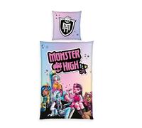 Herding Monster High Bed Linen, Pillowcase 80 x 80 cm with Zip and Reversible Motif, Duvet Cover 135 x 200 cm, with Zip, 100% Cotton/Renforcé