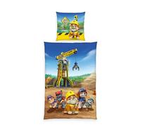 Herding Rubble and Crew Bed Linen, Pillowcase Approx. 80 x 80 cm, Duvet Cover Approx. 135 x 200 cm, with Zip, 100% Cotton