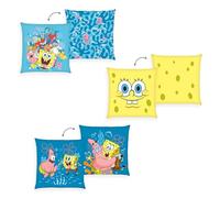 Herding Set of 3 Spongebob Squarepants Cushion 40 x 40 cm for Cuddling and Decoration, Polyester, Multi-Colour
