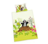 Herding THE MOLE Toddler Bedding Set, Reversible Motif, Duvet Cover 100 x 135 cm, Pillow Case 40 x 60 cm, Cotton/Renforcé