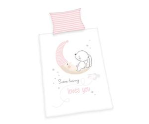 Herding Toddler Bedding Set, Little Bunny, Reversible Design, Duvet Cover 100 x 135 cm, Pillow Case 40 x 60 cm, Flannel