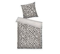 Herding Tom Tailor Renforcé Bed Linen, 80 x 80 cm + 155 x 220 cm, 100% Cotton/Renforcé, with Reversible Motif and Coloured Zip, Leo Beige (Anthracite & Sunny Sand)