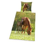 Herding YOUNG COLLECTION Bedding Set, Horse Motif, Duvet Cover 135 x 200 cm, Pillow Case 80 x 80 cm, Cotton/Renforcé