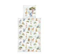 Herding Young Collection Safari Bed Linen, Pillowcase Approx. 80 x 80 cm, Duvet Cover Approx. 135 x 200 cm, with Branded Zip, 100% Cotton/Renforcé