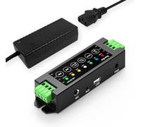 Herdio 4-Channel Amplifier Bluetooth 5.0 Amp Receiver 200W Power Output with 24V5A AC-DC Power Supply Wall Mounting, USB/MIC/AUX/TWS(40W Each Channel)