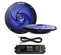 Herdio 4 Inch Bluetooth Marine Speakers, Low Profile Slim Design with LED Lights,80W 2-Way Weather Resistant Outdoor Audio, Suitable for Boat, RV, UTV, ATV, Golf Cart, 2 Pack Black
