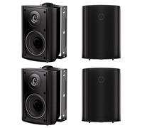 Herdio 4 Inches 400 Watts Waterproof Bluetooth Speakers All Weather Wired Wall Mount System with Superior Stereo Dome Tweeter Indoor- Outdoor Speakers (4 Speakers)