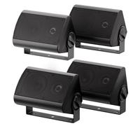 Herdio 4 Inches Outdoor Speakers with 200Watt Powerful Bass Expansive Stereo Sound Coverage All-Weather Durability (2 Pairs, Black)