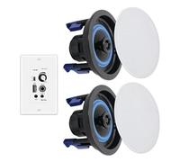 Herdio Home Audio Package Wall Mount Audio Control Amplifier Receiver System and HCS-418 in Ceiling Bathroom Kitchen Living Room Speakers (A Pair)