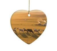 Herds of Cattle and Sheep Ceramic Ornament Home Decor Keepsake