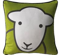 Herdy Hello Velvet Filled Cushion 40cm x 40cm Green/White