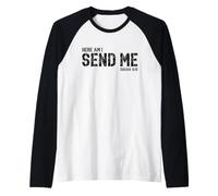 Here am I Send me Mission Travel The World Vintage Christian Raglan Baseball Tee