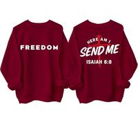 Here Am I Send Me Sweatshirt Men Women Freedom Shirts Christian Cross Faith Freedom Hoodie Unisex Claret