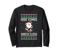 Here Comes Santa Floss Ugly Christmas Funny Xmas Flossing Long Sleeve T-Shirt