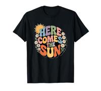 Here Comes Sun Retro Flower Spring Happy Summer T-Shirt