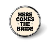Here Comes The Bride Brooch Pins Lightweight Badge Lapel Pins