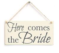 Here Comes The Bride Hanging Sign Wedding Photo Prop Decor | Memorable wedding day photo accessory
