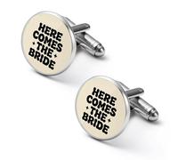 Here Comes The Bride Mens Cufflinks Classic Shirt Cuff Links