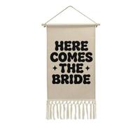 Here Comes The Bride Tapestry with Tassels Linen Wall Art