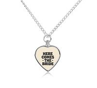 Here Comes The Bride Urn Necklace for Ashes Adjustable Pet Cremation Jewelry for Men Women