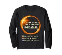 Here Comes The Darkness Once Again Solar Total 2026 Eclipse Long Sleeve T-Shirt