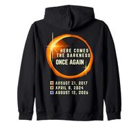 Here Comes the Darkness Once Again Solar Total 2026 Eclipse Zip Hoodie