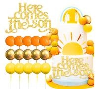 Here Comes The Son Cake Decorations Sun Cake Topper Here Comes The Son Baby Shower Decor Boho Cake Topper Sunshine Baby Shower Decorations