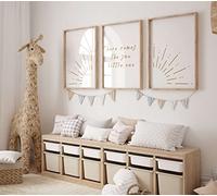 Here Comes the Sun Boho Wall Art Print Set of 3 Sunshine Nursery Wall Decor Neutral Nursery Baby Room Décor UNFRAMED (Sun, 8x10)