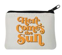 Here Comes The Sun Neoprene Coin Purse Pouch 10x11cm White