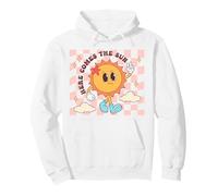 Here Comes The Sun Retro Cute Sunshine Summer for Women Pullover Hoodie