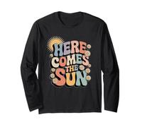 Here Comes The Sun Retro Flower Spring Happy Summer Long Sleeve T-Shirt
