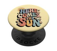 Here Comes The Sun Retro Flower Spring Happy Summer PopSockets Adhesive PopGrip