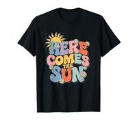 Here Comes The Sun Retro Flower Spring Happy Summer T-Shirt
