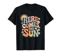 Here Comes The Sun Retro Flower Spring Happy Summer T-Shirt