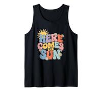Here Comes The Sun Retro Flower Spring Happy Summer Tank Top