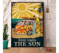 Here Comes The Sun Wall Decor Poster Metal Sign 8X12 Inches