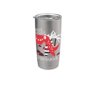 Here Comes Trouble Dino Cute Dinosaur Funny Roarsome Comic Stainless Steel Insulated Tumbler