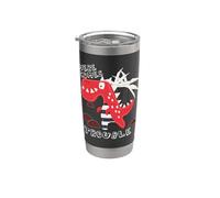 Here Comes Trouble Dino Cute Dinosaur Funny Roarsome Comic Stainless Steel Insulated Tumbler