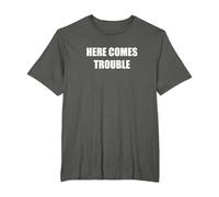Here Comes Trouble T-Shirt, Men's Big and Tall, Asphalt, 2X Tall