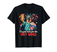 Here For Hot Dogs 4th Of July German Shepherd Cosplay Statue T-Shirt