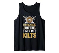 Here for Men in Kilts Gaming Medieval RPG LARP Larping Tank Top