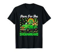 Here for Shenanigans Patrick's Day Pugs On Pickup Truck T-Shirt