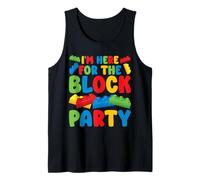 Here for The Block Party Birthday Block Building Brick Tank Top