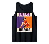 Here for The Boos Pinup Witch Halloween Party Tank Top