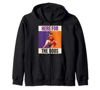 Here For The Boos Pinup Witch Halloween Party Zip Hoodie