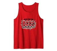 Here for The Boos: Spooky Ghosts Halloween Party Fun Tank Top, Men, Red, M