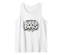 Here for The Boos: Spooky Ghosts Halloween Party Fun Tank Top, Men, White, XXL